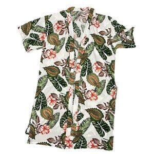 Bindya Lulla Kimono Open Cover Up Large Tropical Floral Designer Pool Resortwear